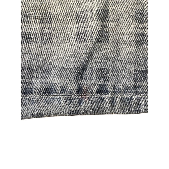 American Eagle Jeans Women Size 00R Blue Medium Wash Plaid Print Stretch 90s Y2K - Picture 12 of 16